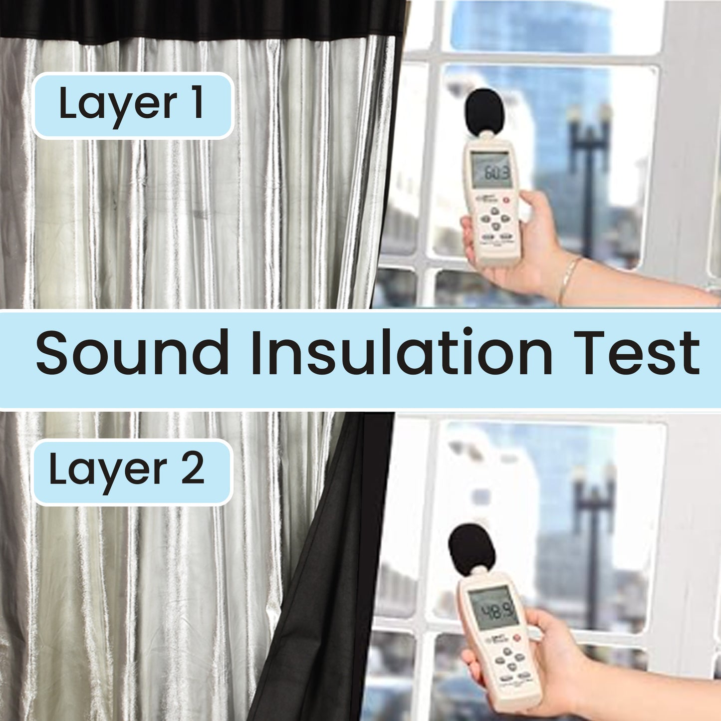 Heat Reflective Curtains for Homes/Offices. 4.5x8 feet Pack of 2 Curtains