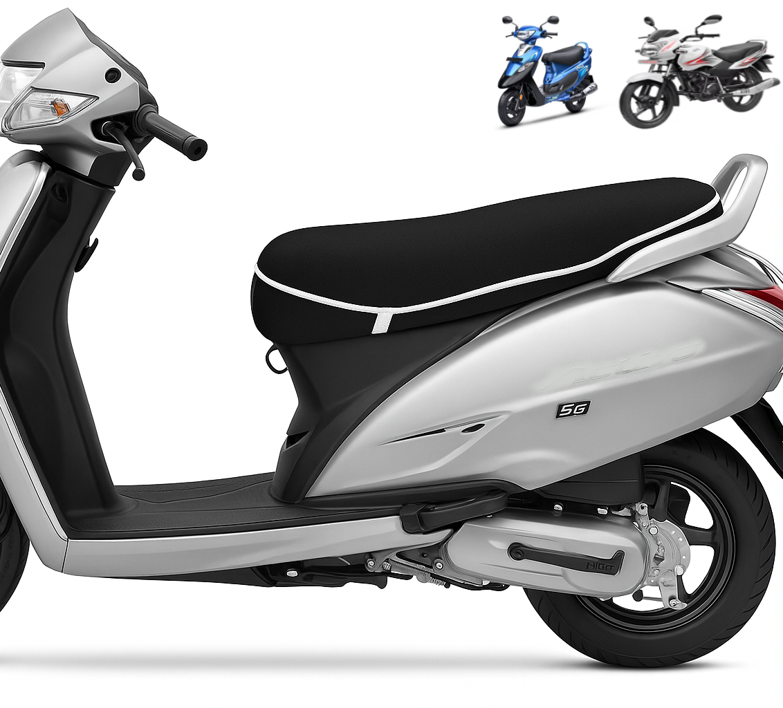 Smart Fabrik Heat Protective Seat Cover for Two Wheelers – Breathable Seat Cushion for Motorcycles & Scooters – Durable, Comfortable & UV Resistant