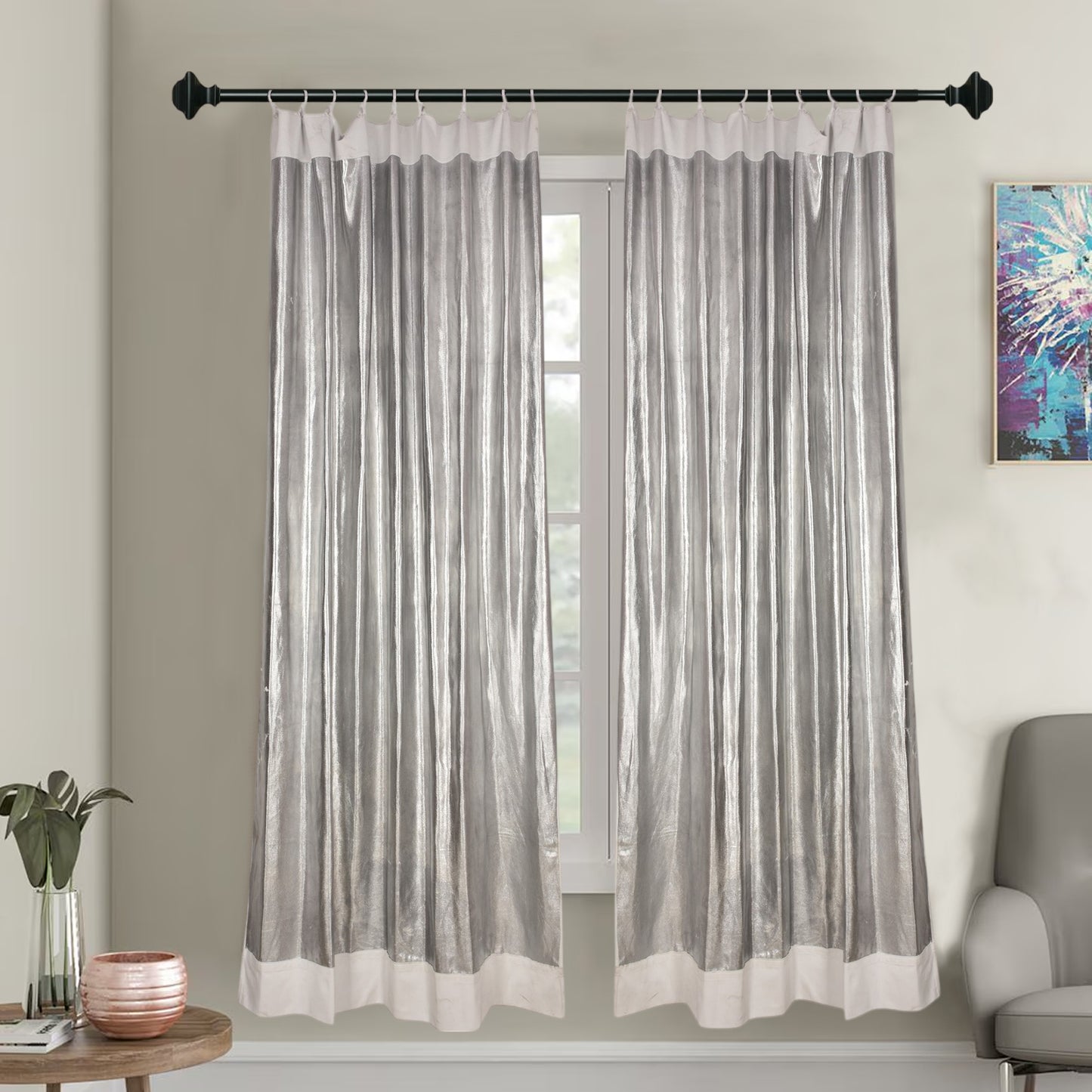 Heat Reflective Curtains for Homes/Offices. 4.5x8 feet Pack of 2 Curtains