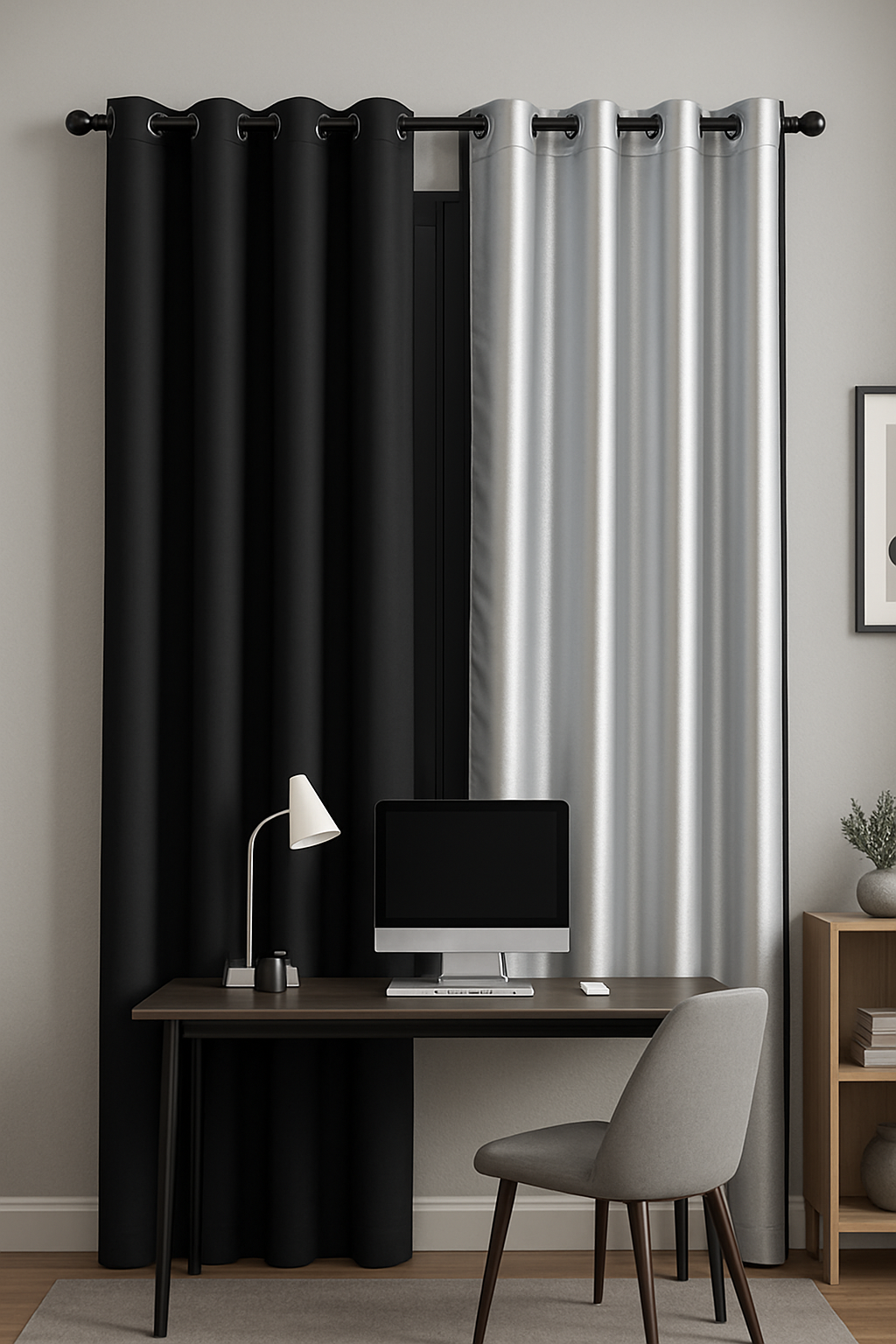 Heat Reflective Curtains for Homes/Offices. 4.5x8 feet Pack of 2 Curtains