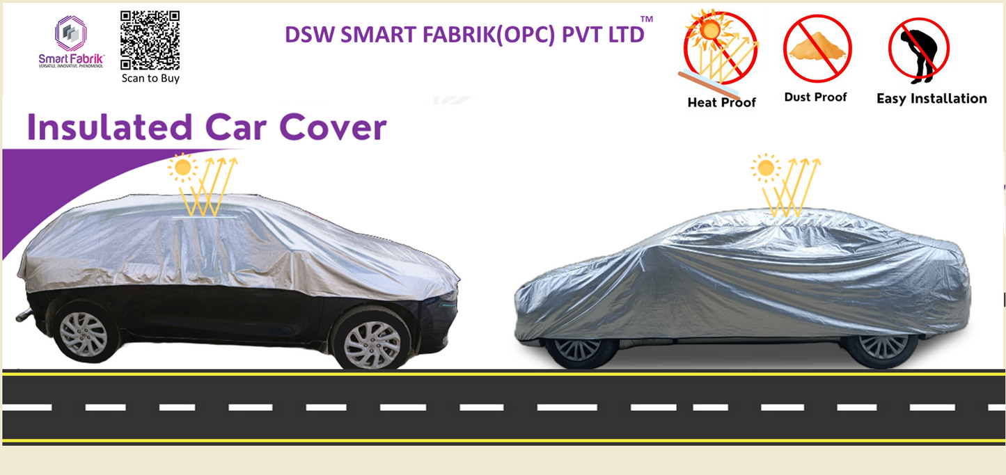 Heat Reflective Car Cover || Full Body Cover-Silver