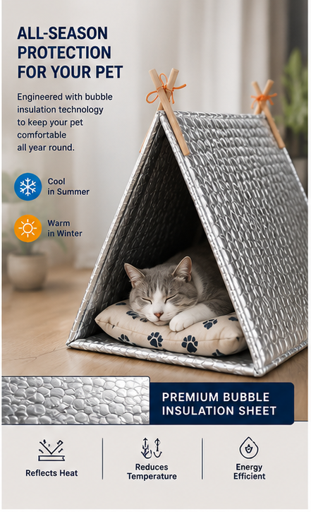 Heat Protective Pet House | Thermal Bubble Insulation Shelter for Cats & Dogs