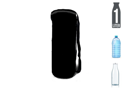 SmartFabrik Water Bottle Insulation Cover | Black | Easy to Carry | Keeps bottle cool for 6-8 Hours (black01)