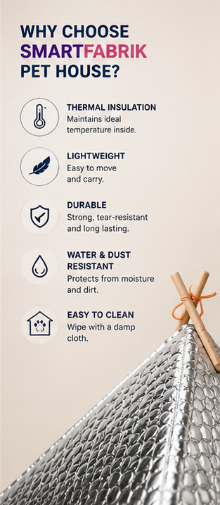 Heat Protective Pet House | Thermal Bubble Insulation Shelter for Cats & Dogs
