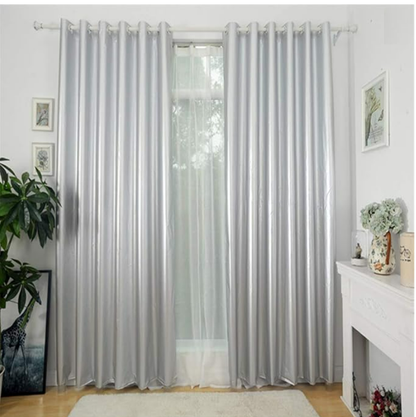 Heat Reflective Curtains for Homes/Offices. (White) 4.5x8 feet Pack of 2 Curtains