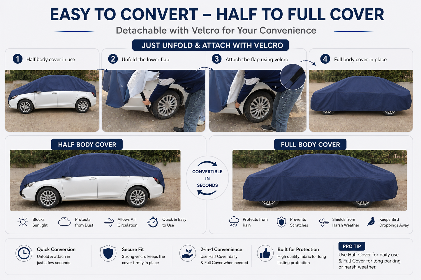 FULL/HALF Body Car Cover (Waterproof & Scratch less)