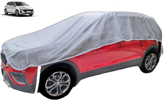 Smart Fabrik || Half Body Cover for Car || UV Protection || Water Proof (Hatch Back Car Grey)