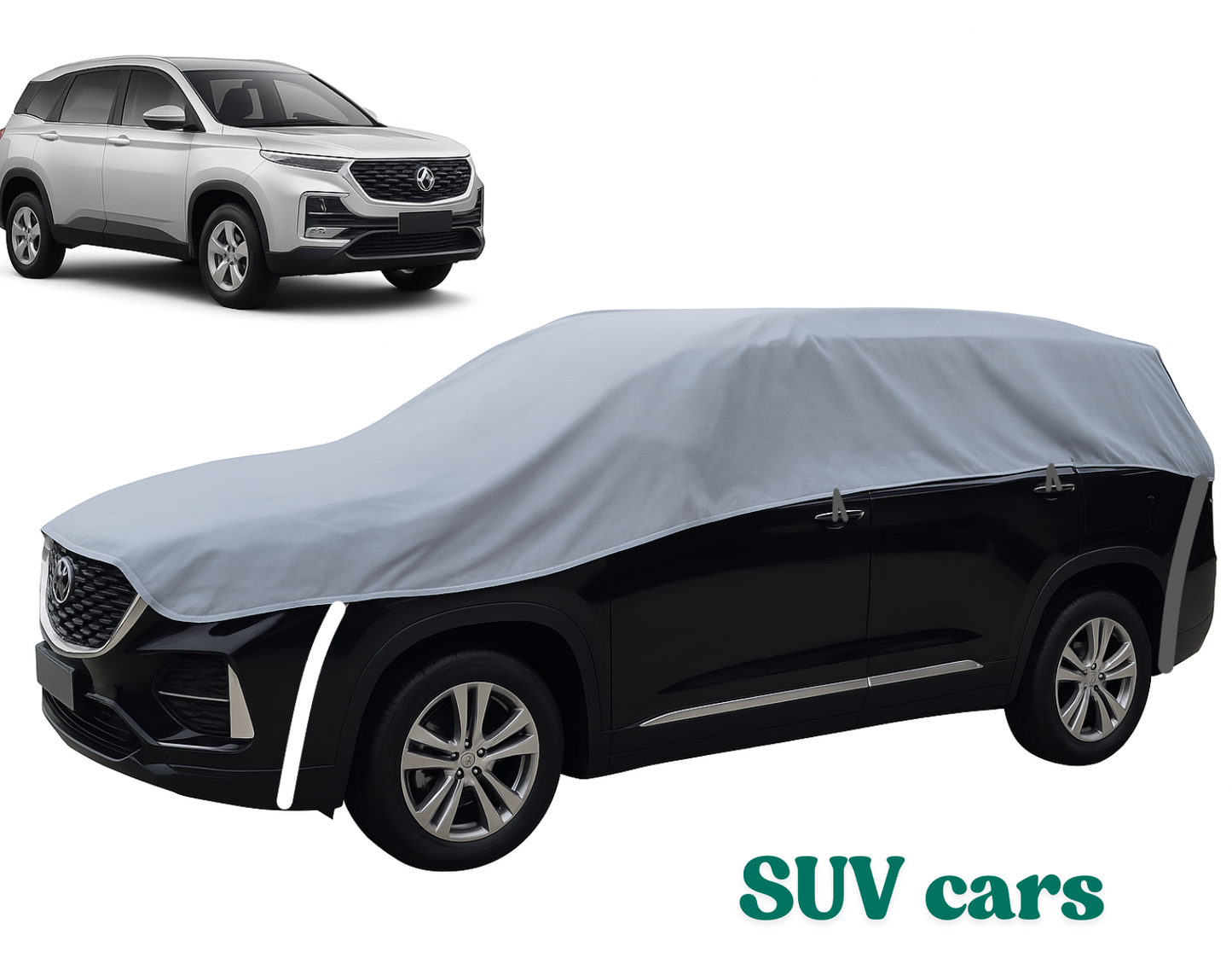 Smart Fabrik || Half Body Cover for Car || UV Protection || Water Proof (Hatch Back Car Grey)