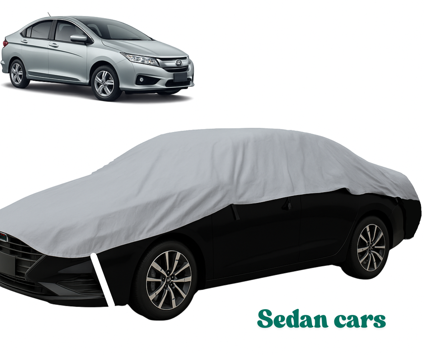 Smart Fabrik || Half Body Cover for Car || UV Protection || Water Proof (Hatch Back Car Grey)