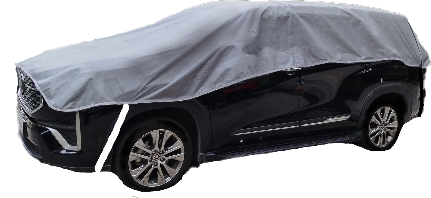 Smart Fabrik || Half Body Cover for Car || UV Protection || Water Proof (Hatch Back Car Grey)
