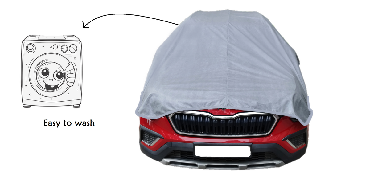 Smart Fabrik || Half Body Cover for Car || UV Protection || Water Proof (Hatch Back Car Grey)