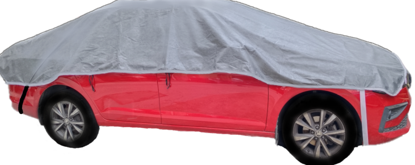 Smart Fabrik || Half Body Cover for Car || UV Protection || Water Proof (Hatch Back Car Grey)