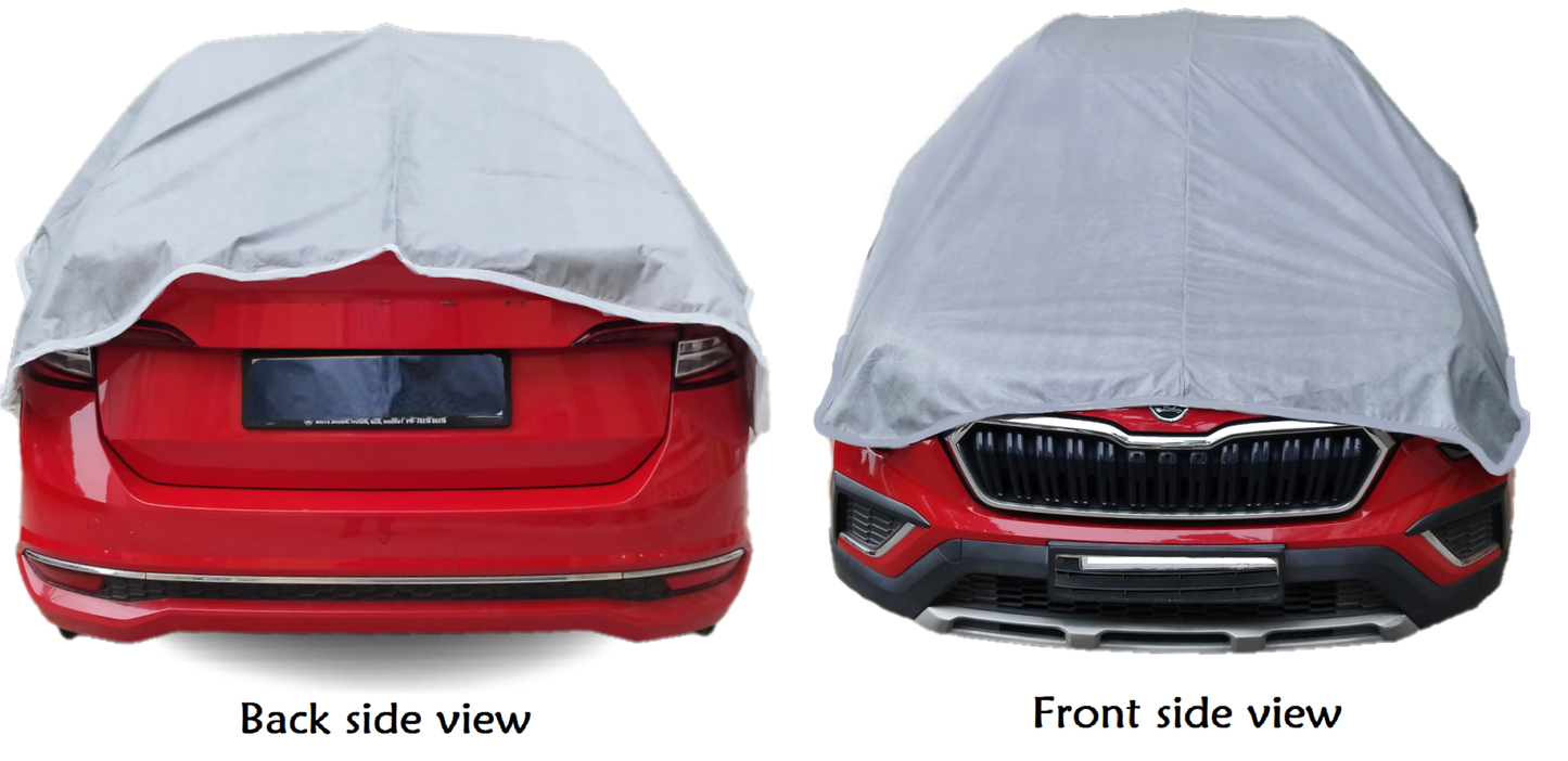 Smart Fabrik || Half Body Cover for Car || UV Protection || Water Proof (Hatch Back Car Grey)