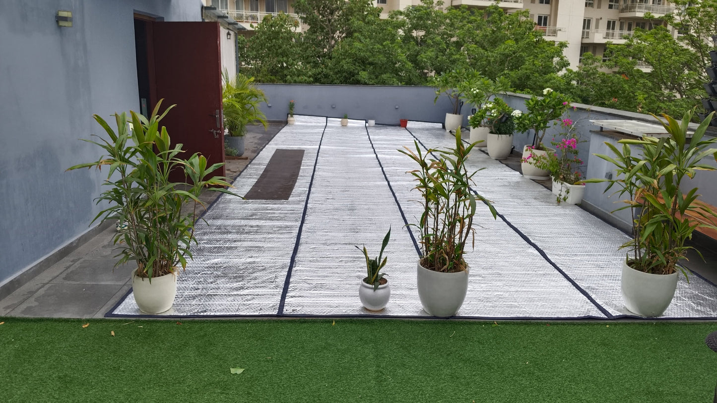 Silver colour Heat Reflective Mat for Terrace/ Roof ||  Rain, Wind, Dust, Sun Protection (Copy)