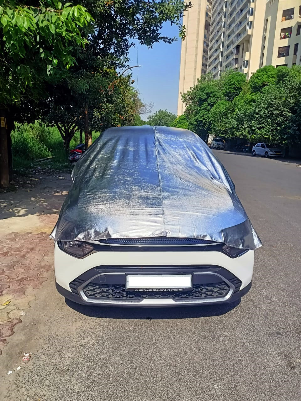 Heat Reflective Car Cover || Half Body-Silver