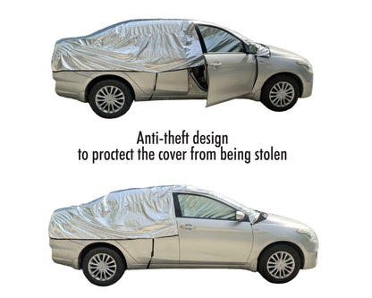 Heat Reflective Car Cover || Half Body-Silver