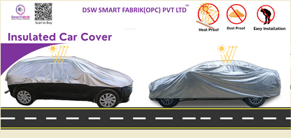 Heat Reflective Car Cover || Half Body-Silver